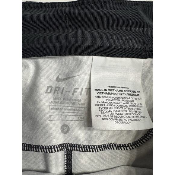 Nike Dri Fit Pronto Essential Crop Running Leggings Black White Women’s Small - Picture 3 of 6
